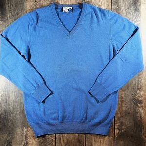 Italian Vintage ALBA BROCK CASHMERE Sweater Medium Blue Wool Made in Italy